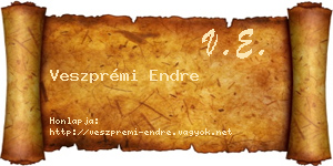 Veszprémi Endre névjegykártya